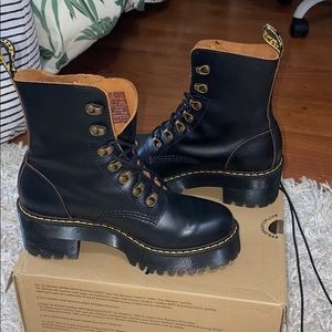 Dr. Martens Leona Black Leather Boot